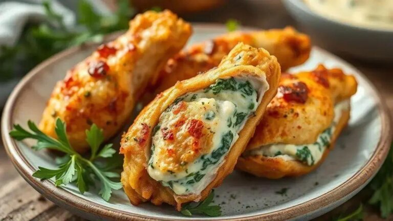 Asas de frango recheado