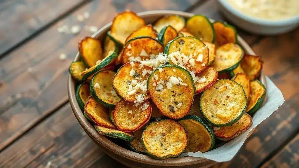abobrinha chips com queijo