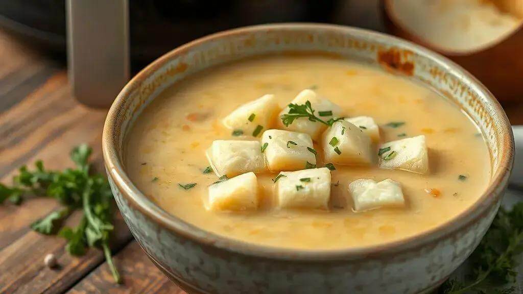 caldo de mandioca com queijo