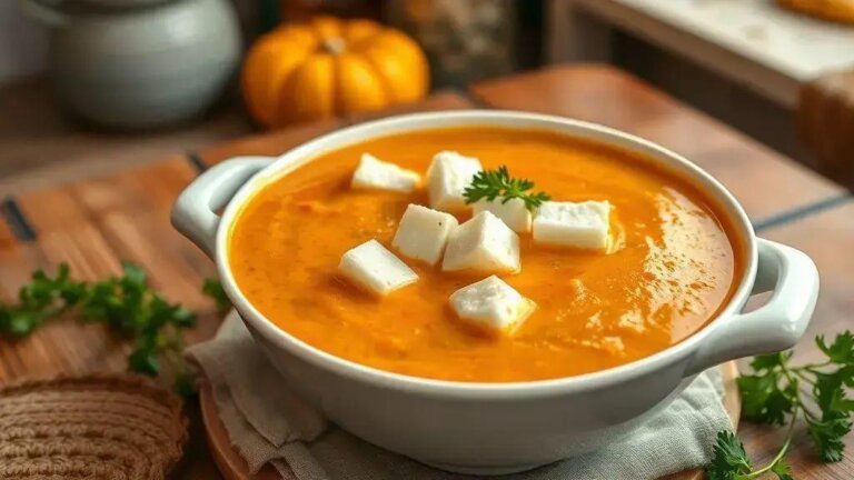 creme de abóbora com queijo