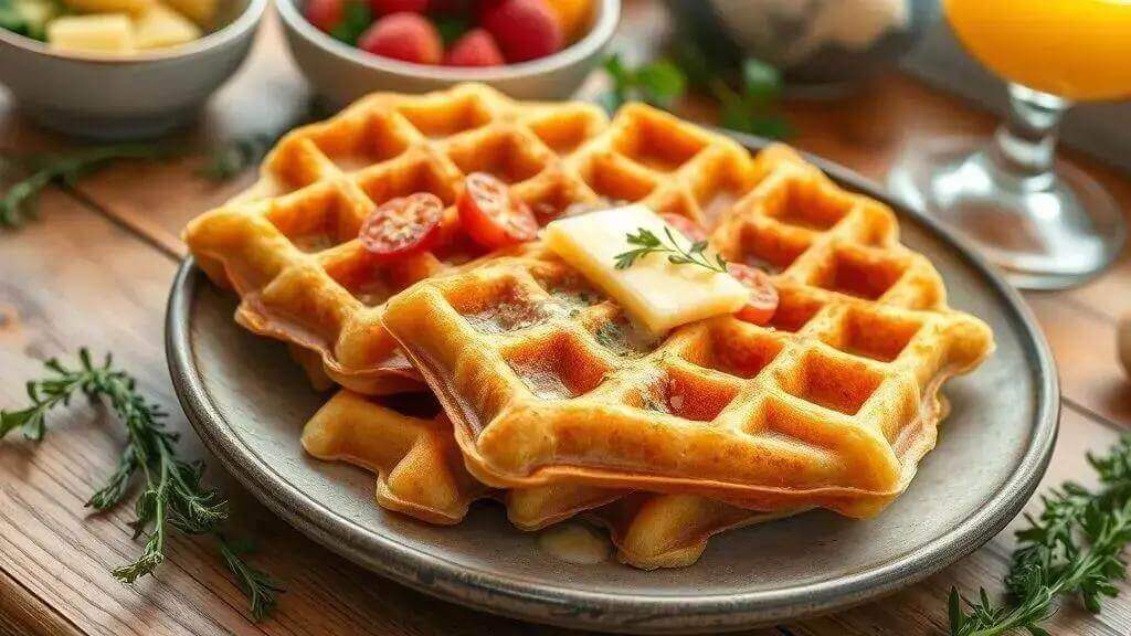waffle salgado com queijo