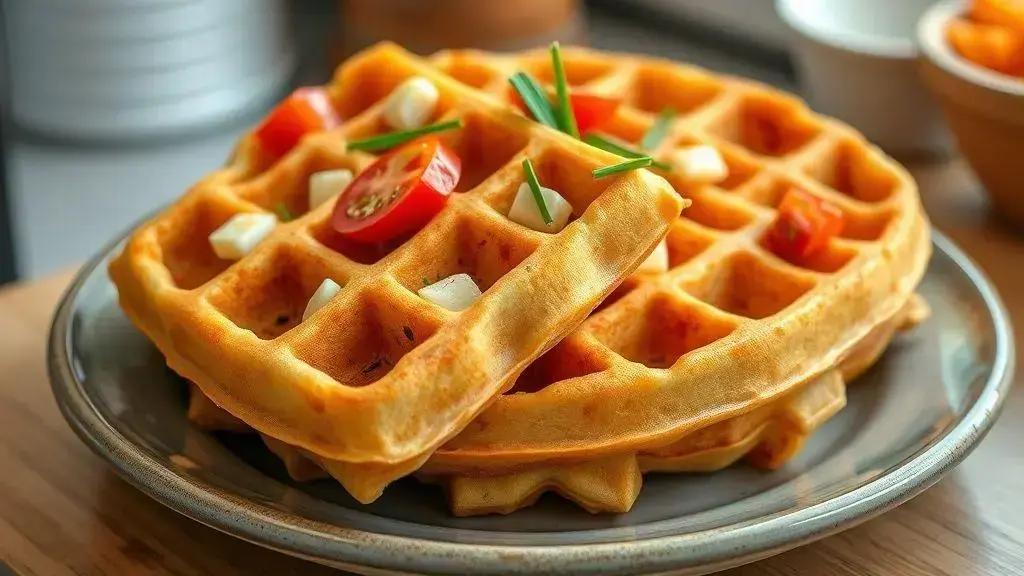 Waffle salgado festivo