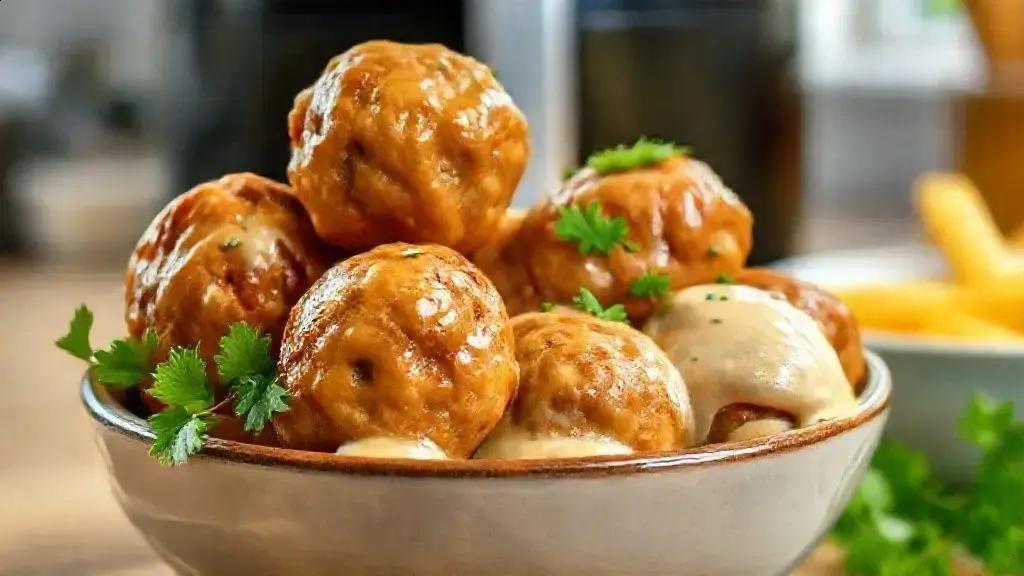 almôndegas cremosas na Air Fryer