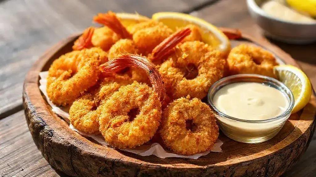 Camarão empanado crocante na air fryer