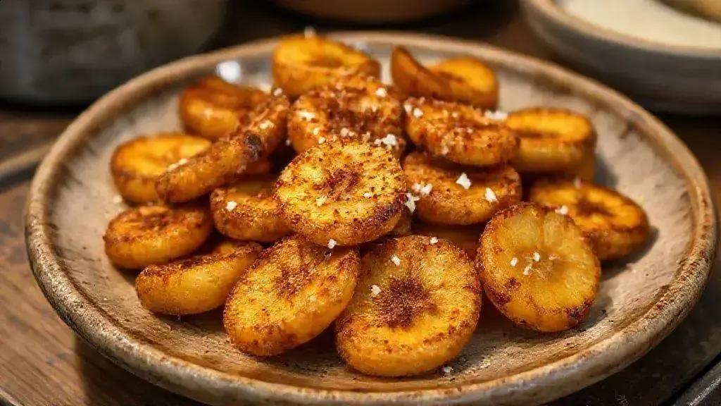 Banana frita assada
