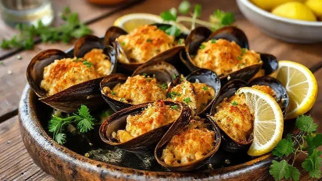 Mexilhão gratinado caseiro