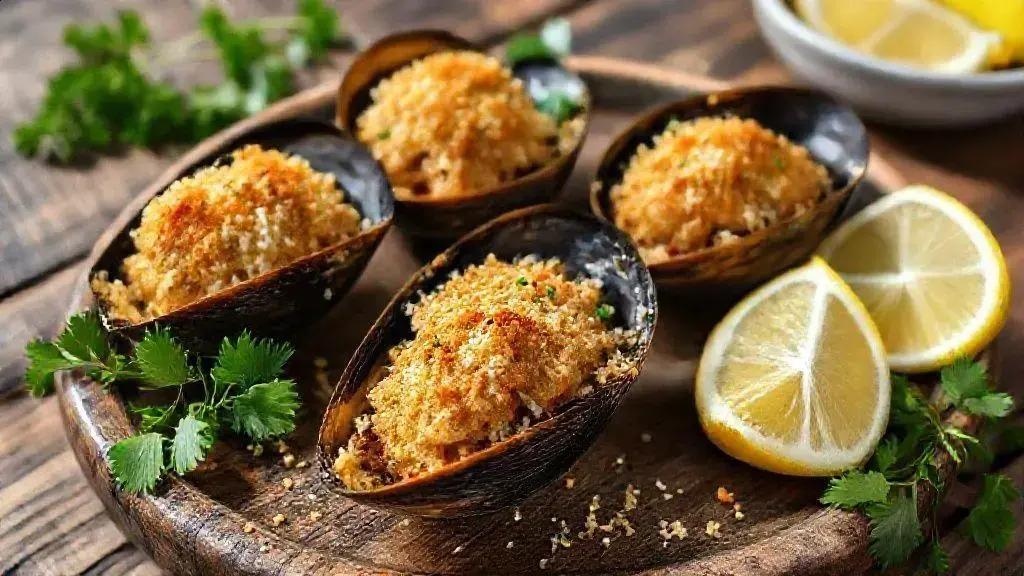 Mexilhão gratinado caseiro