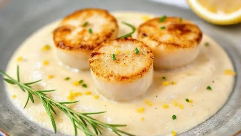 Vieira grelhada cremoso