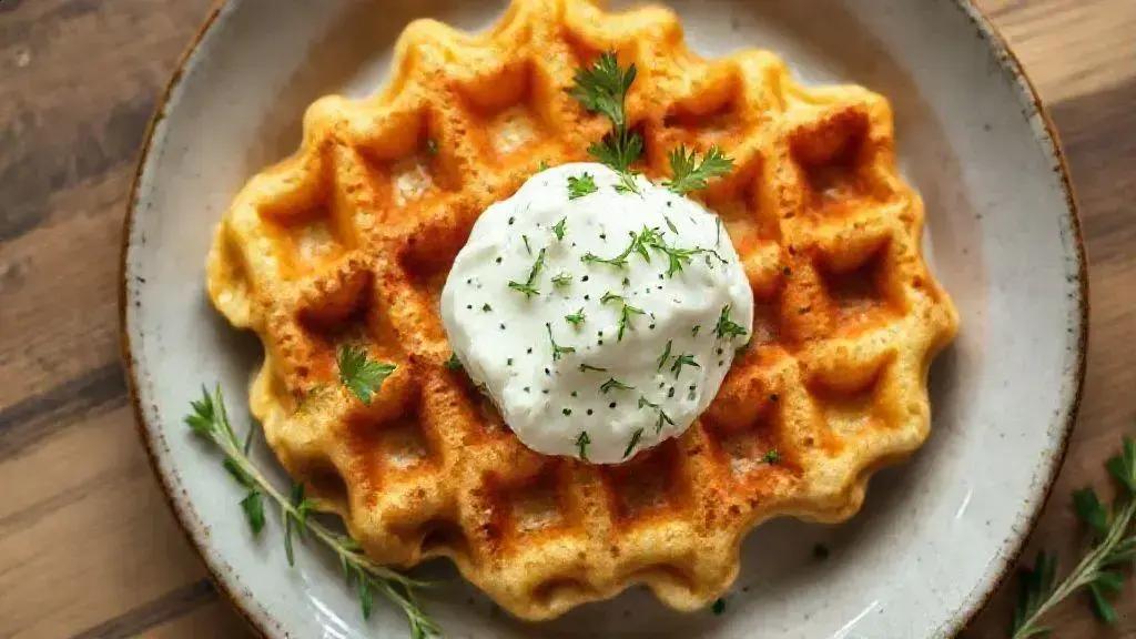 Waffle salgado cremoso
