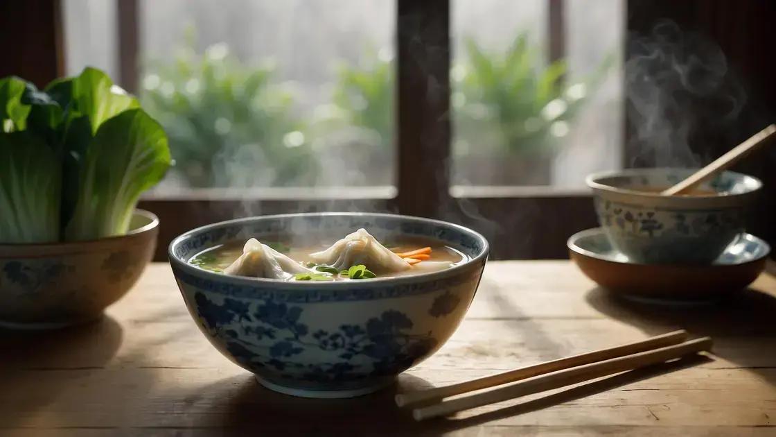 Wonton sopa fácil receita