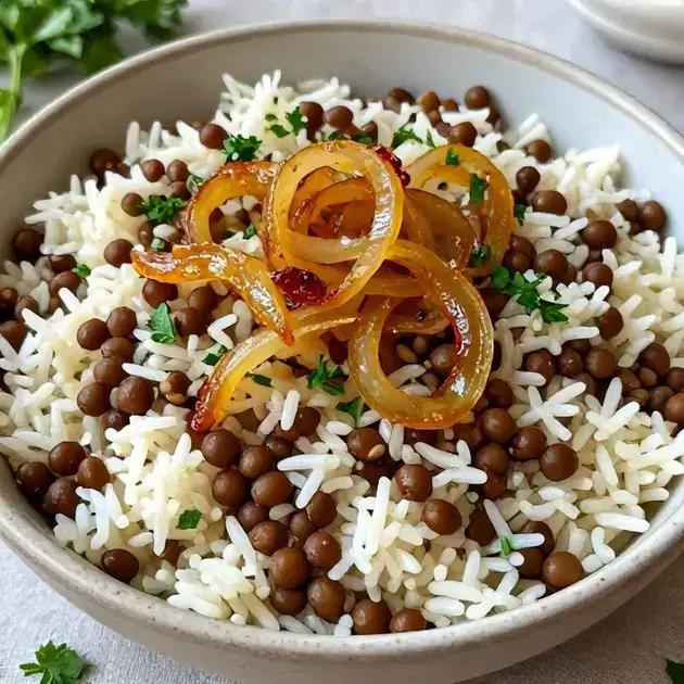 mujaddara fácil receita