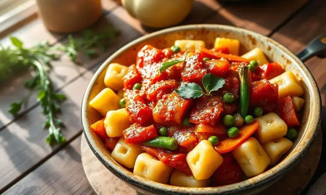 Gnocchi ao sugo com legumes