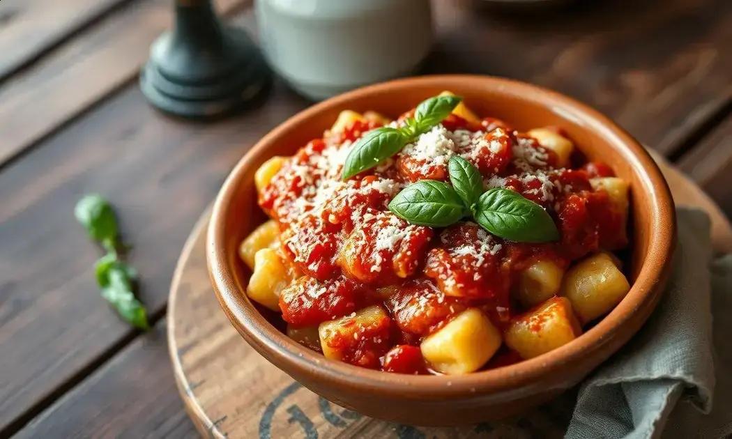 Gnocchi ao sugo com queijo