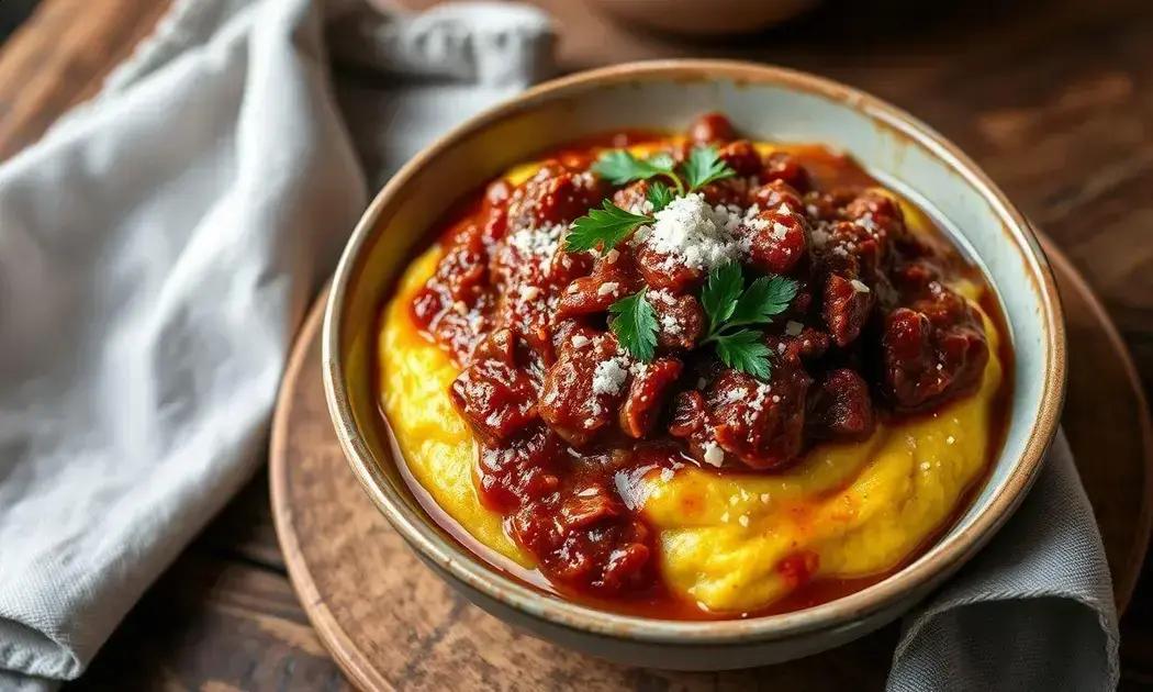 polenta com ragu picante