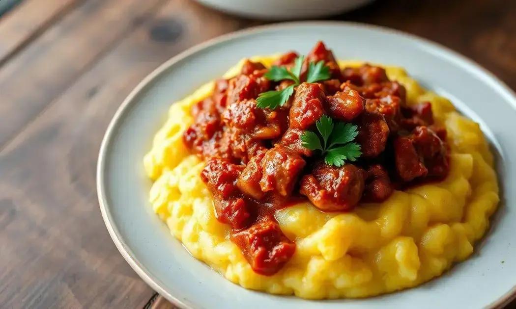 Polenta com ragu sem glúten fácil receita