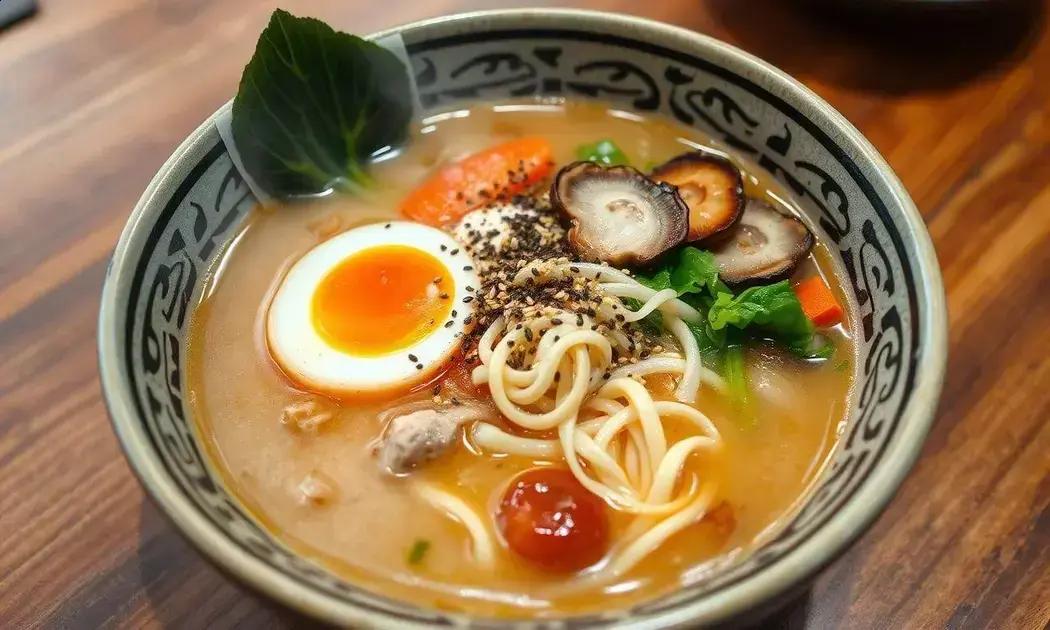 ramen tonkotsu com legumes tradicional