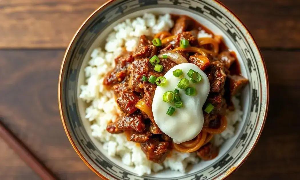 donburi gyudon com queijo