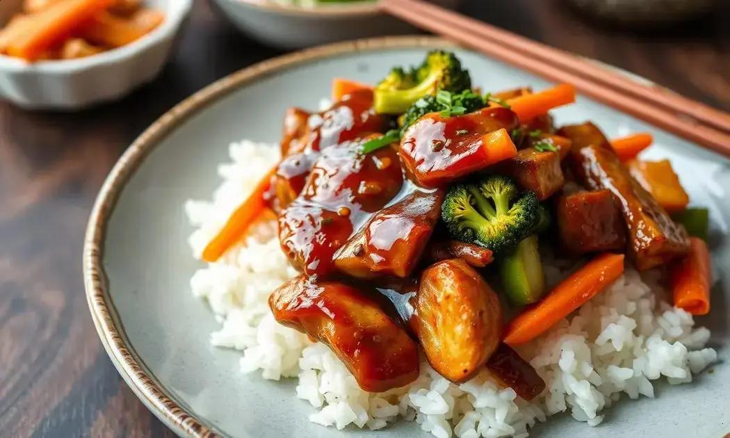 teriyaki de frango vegetariano